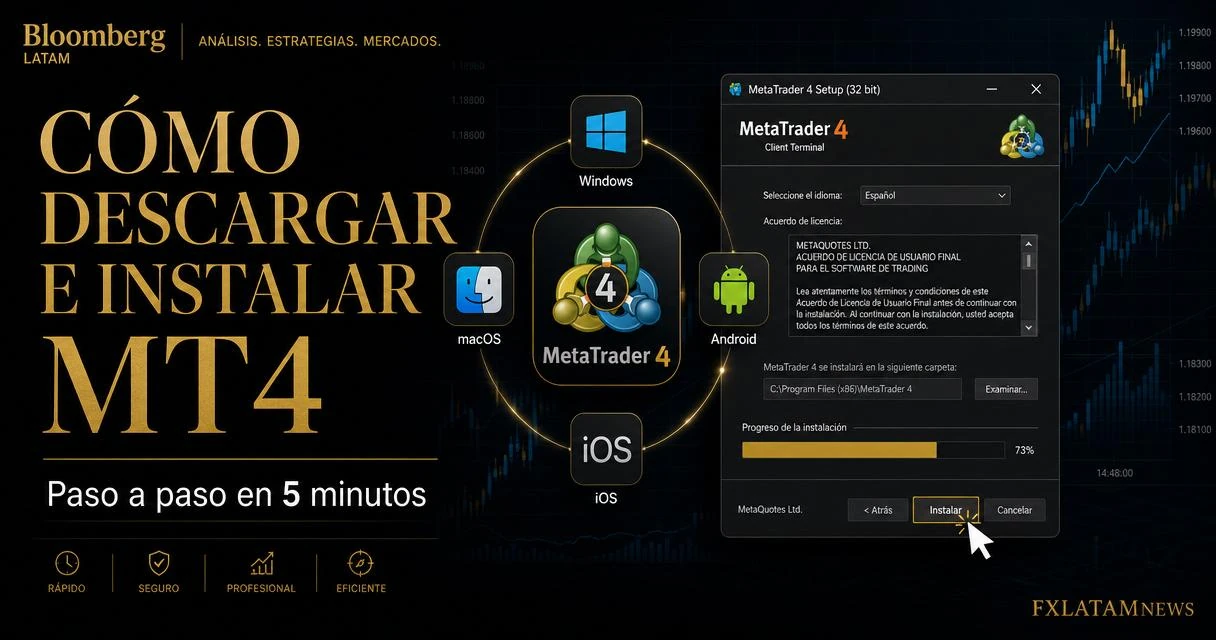 Cómo descargar e instalar MT4 paso a paso (Windows, Mac, Android e iOS) 2026