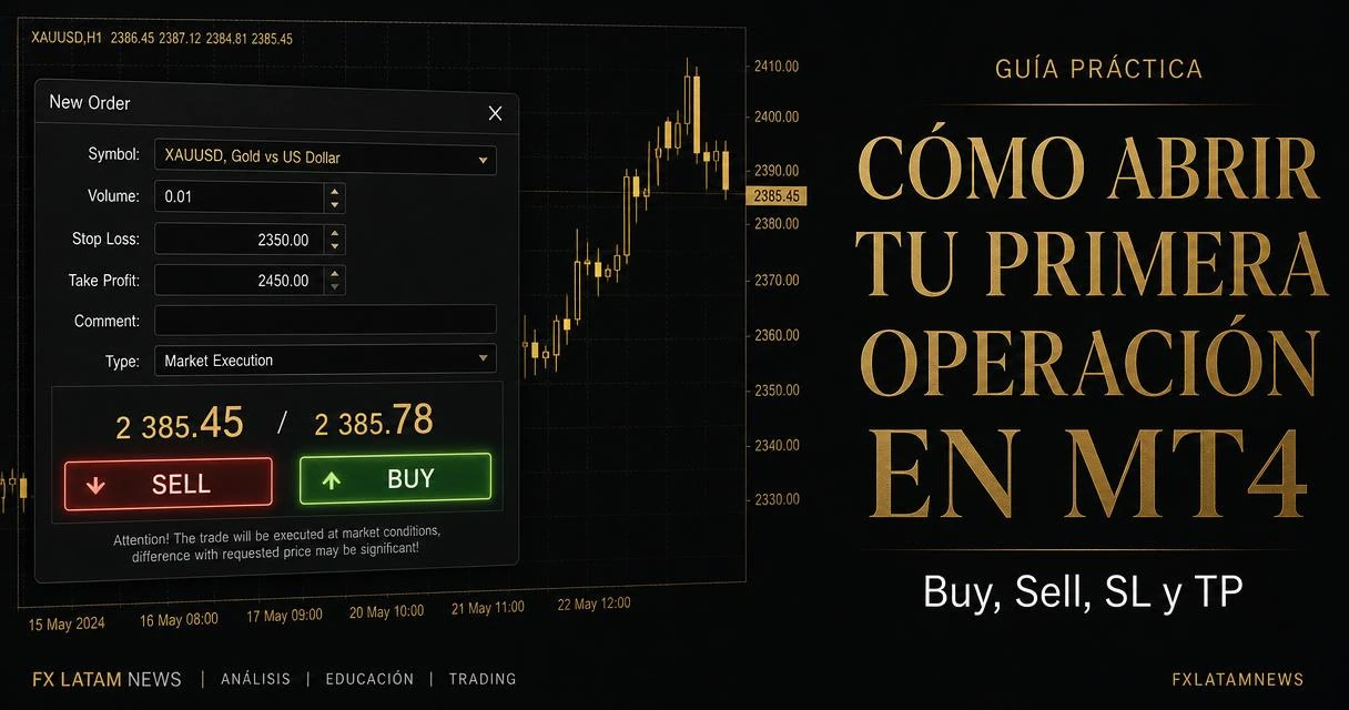 Cómo abrir tu primera operación en MT4 paso a paso (guía 2026)