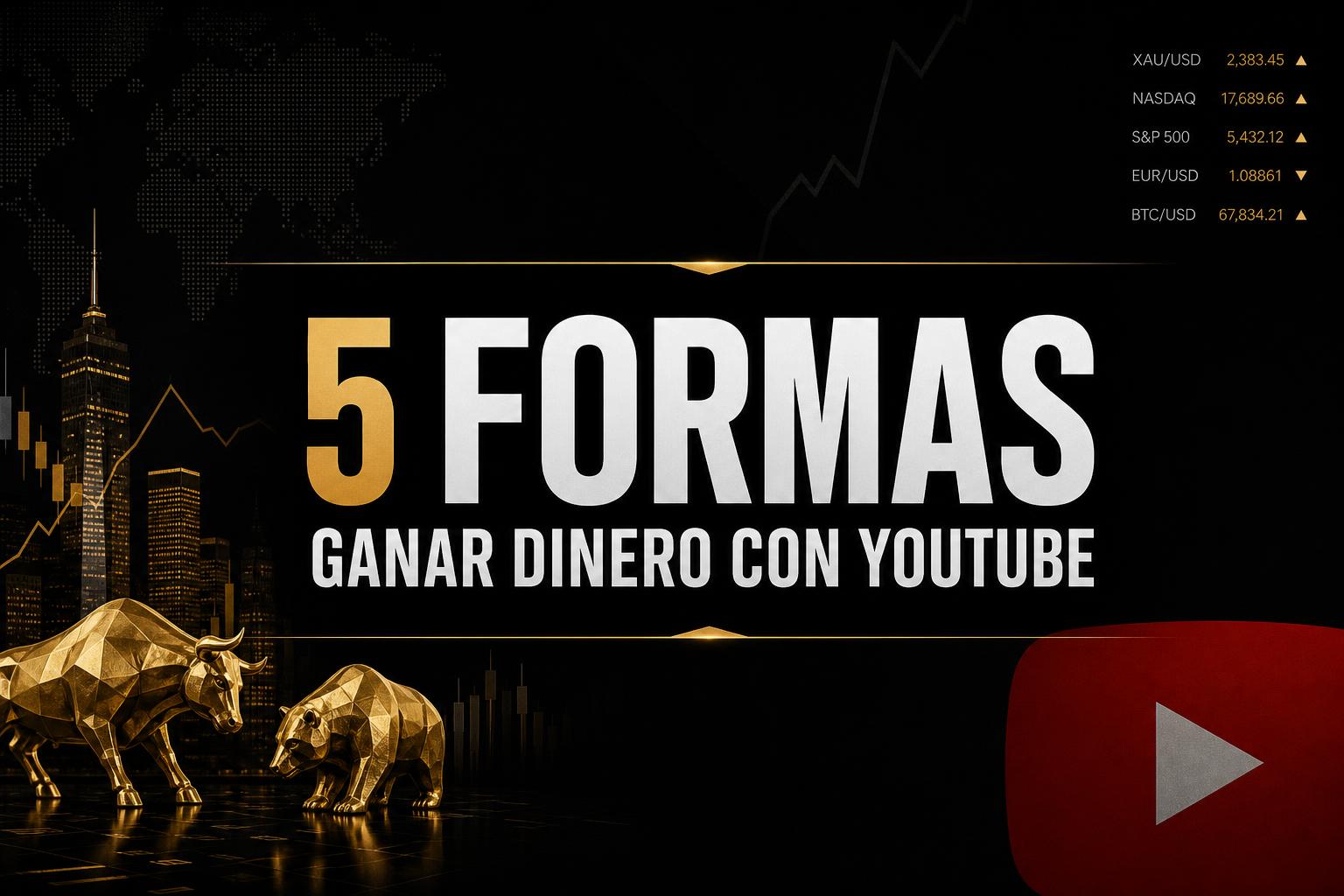 5 formas de ganar dinero con YouTube en 2026