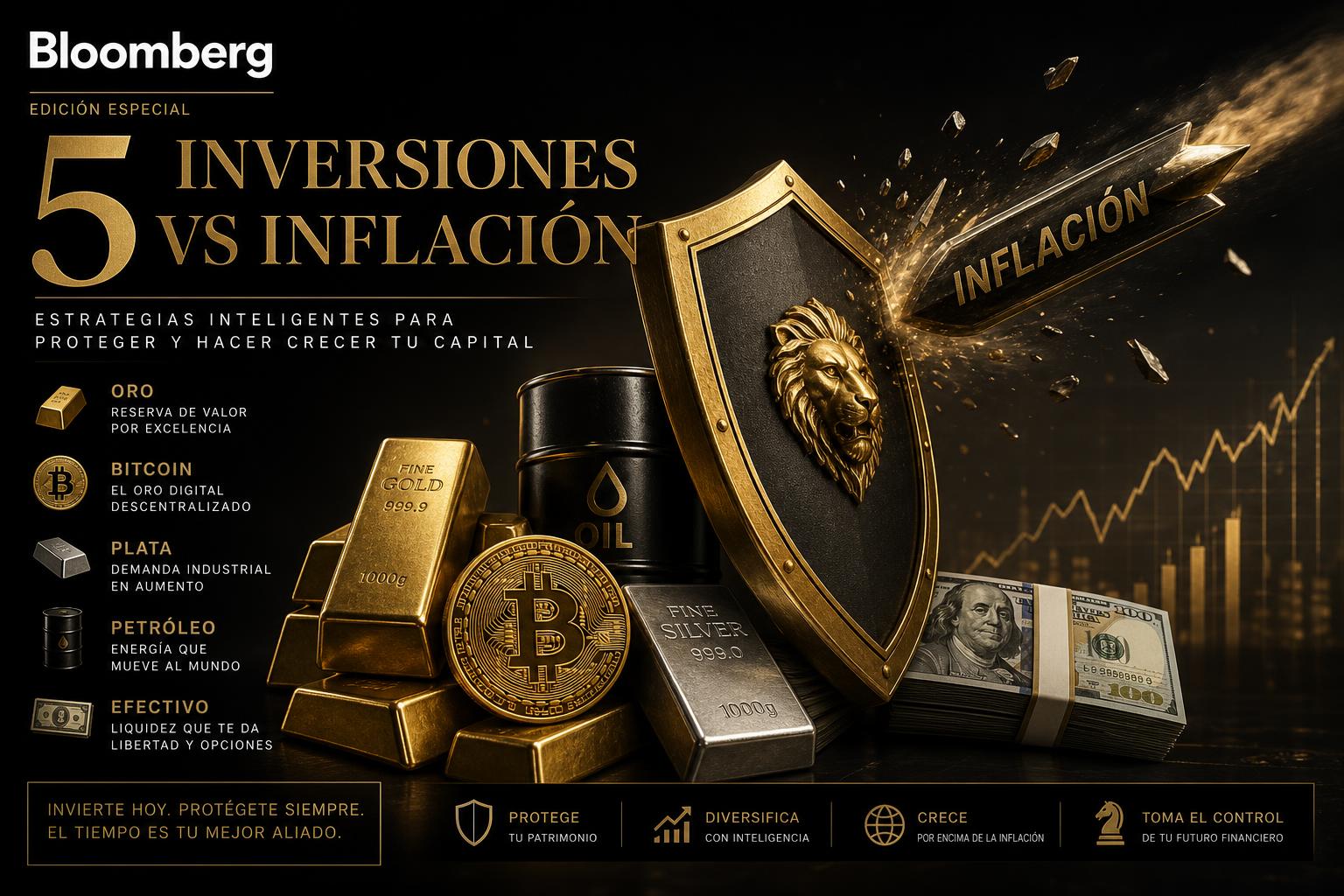 Las 5 mejores inversiones para proteger tu dinero de la inflación en 2026