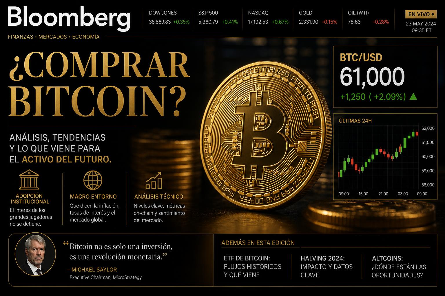 ¿Deberías comprar Bitcoin a 61.000 USD o esperar una corrección?