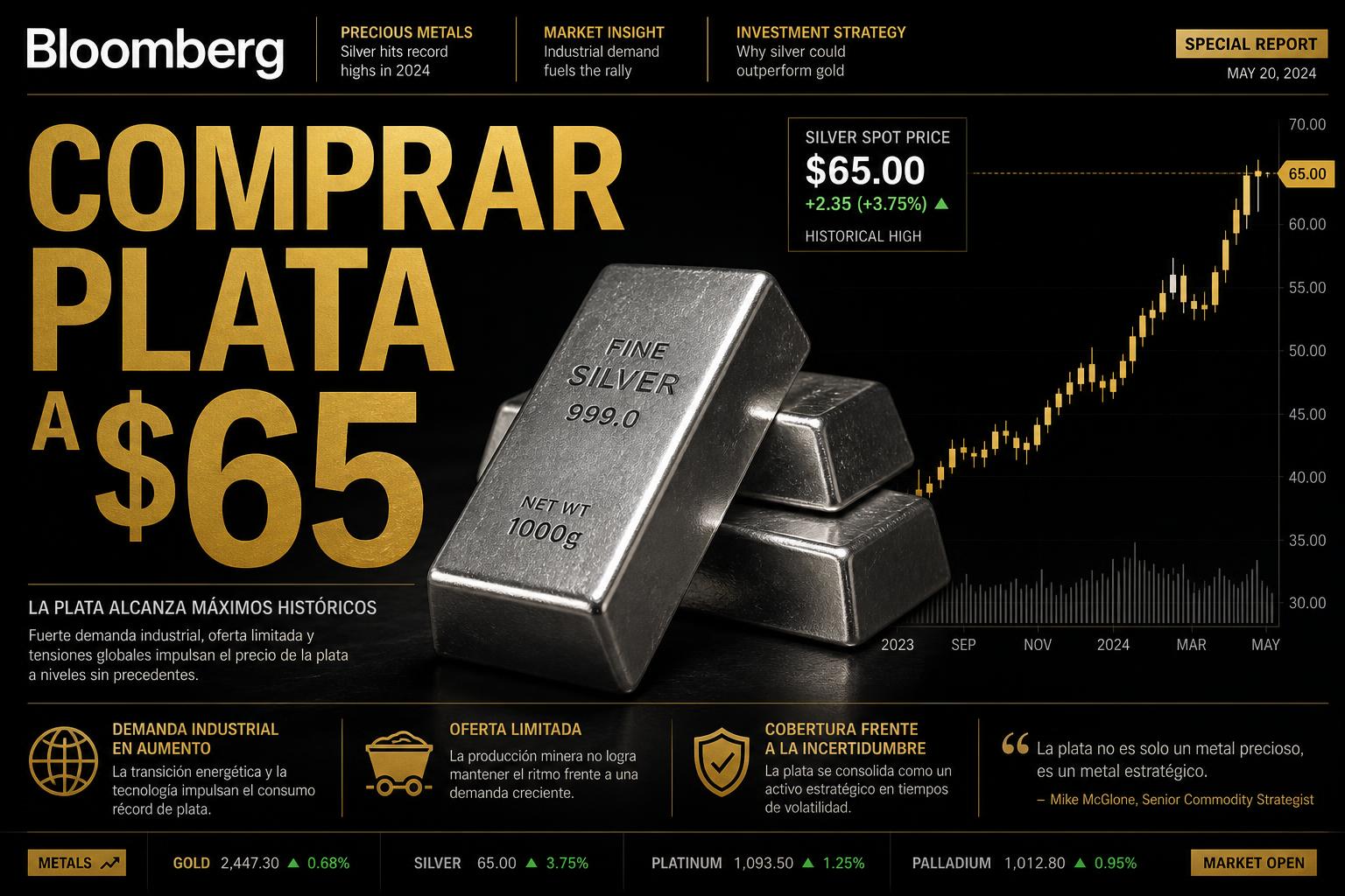 ¿Vale la pena comprar Plata a 65 USD en 2026?
