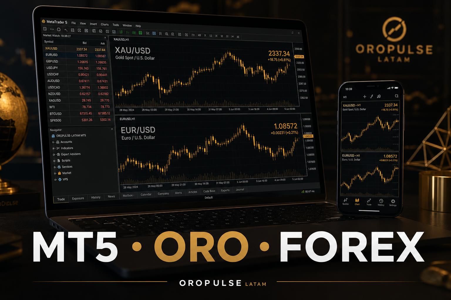 Cómo usar MT5 para operar Oro y Forex desde LATAM