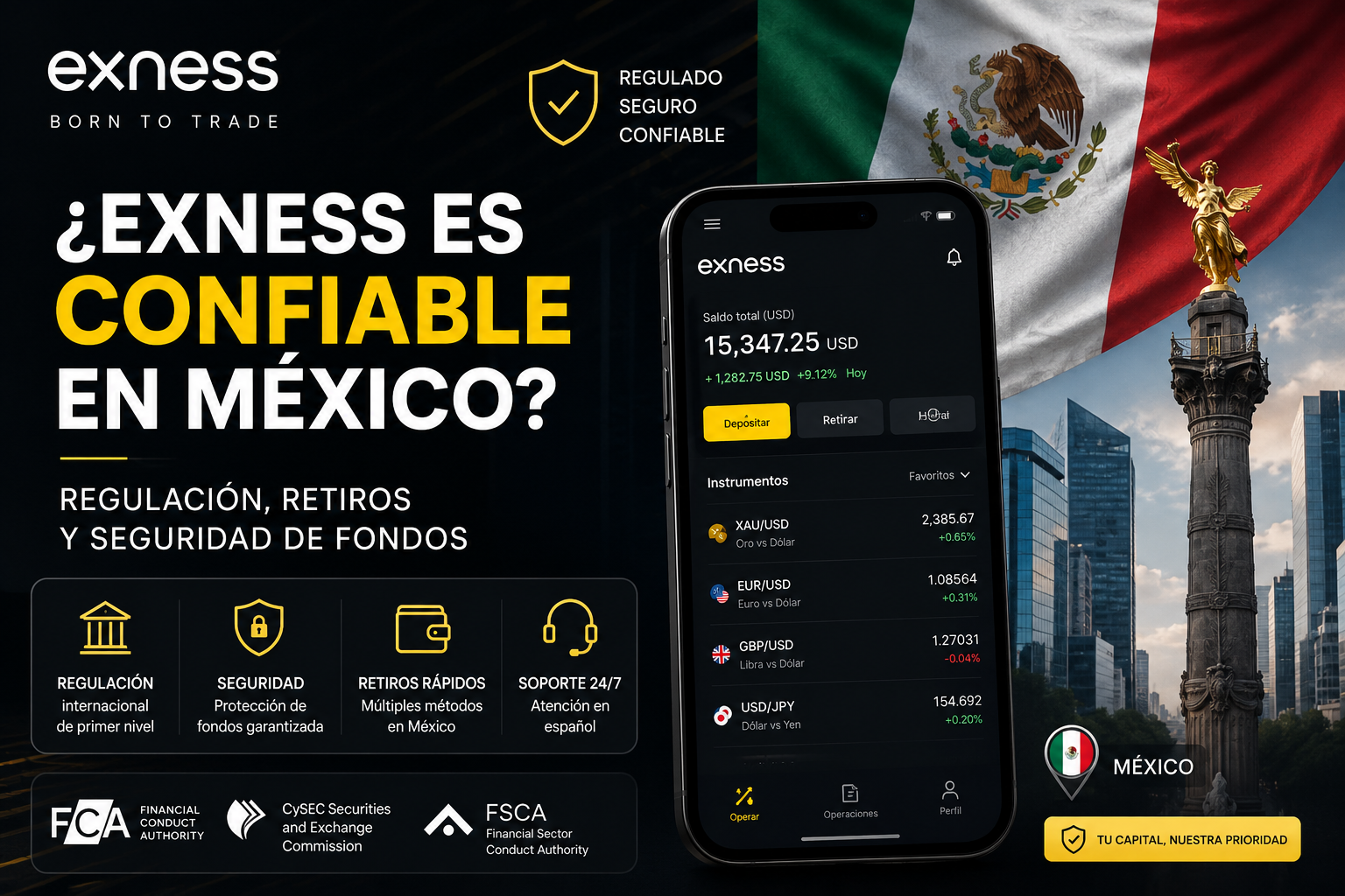 ¿Exness es confiable en México? Regulación, retiros y seguridad de fondos