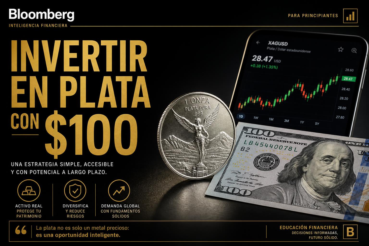 Cómo invertir en Plata con solo 100 USD: guía para principiantes LATAM