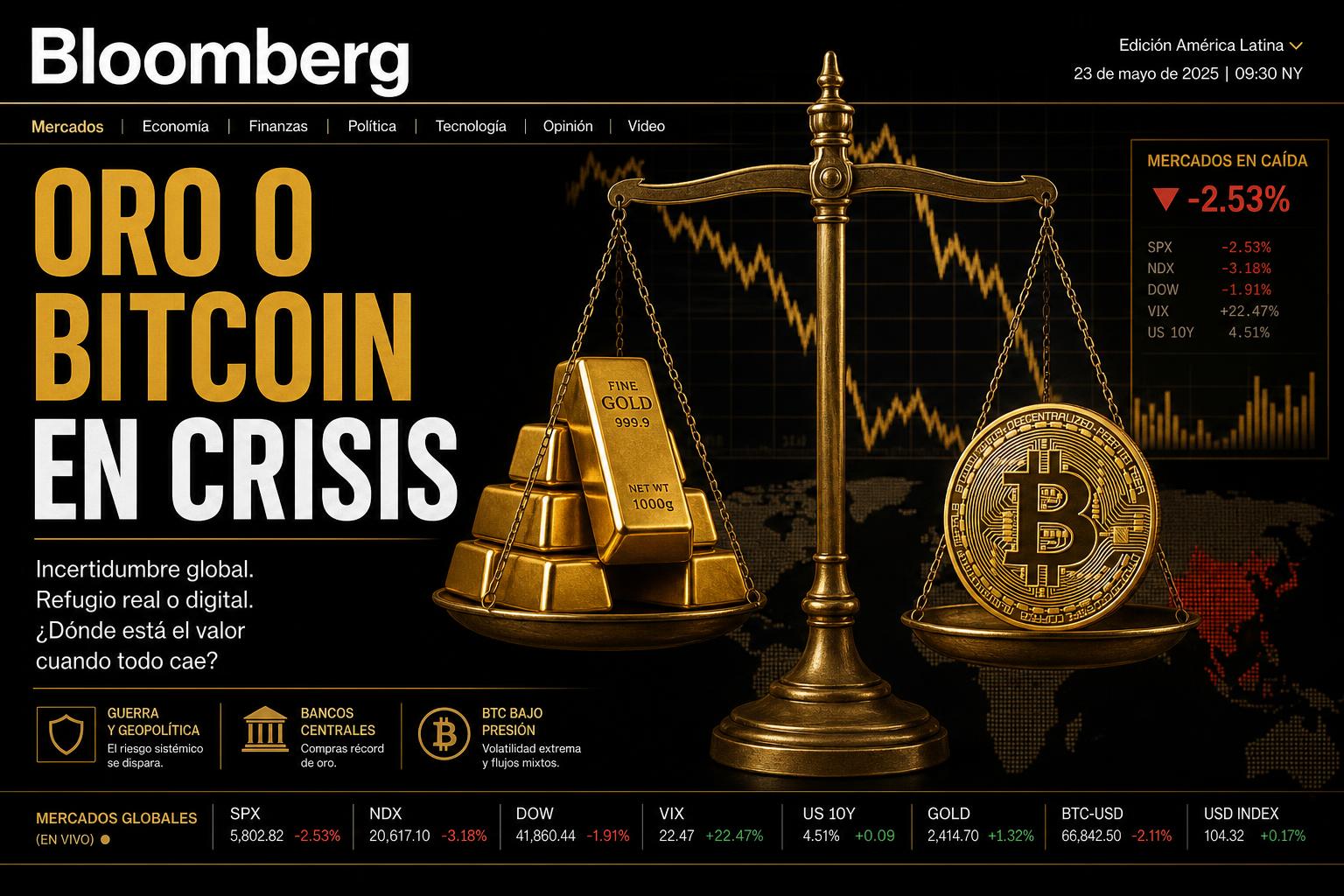 Oro o Bitcoin: ¿dónde invertir durante una crisis financiera?