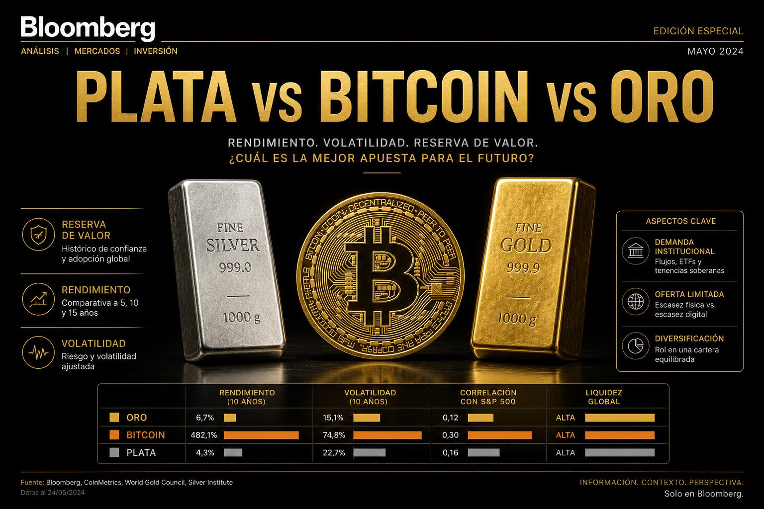 Si tuvieras que elegir entre Plata, Bitcoin y Oro en 2026