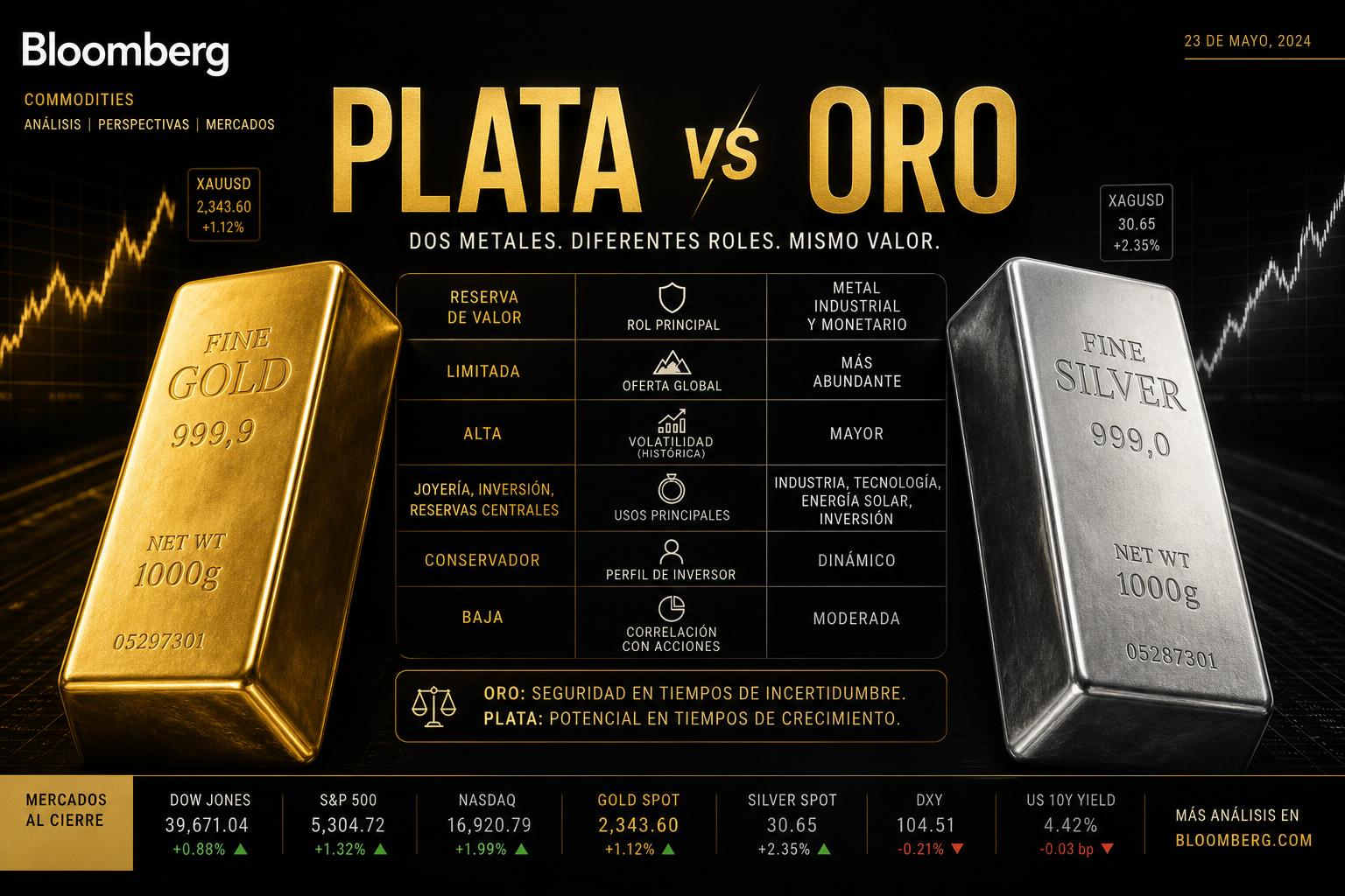 Plata vs Oro: ¿cuál tiene más potencial en los próximos 5 años?